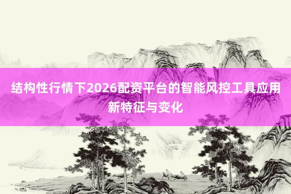 结构性行情下2026配资平台的智能风控工具应用新特征与变化