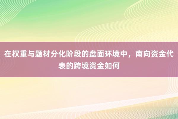 在权重与题材分化阶段的盘面环境中,南向资金代表的跨境资金如何