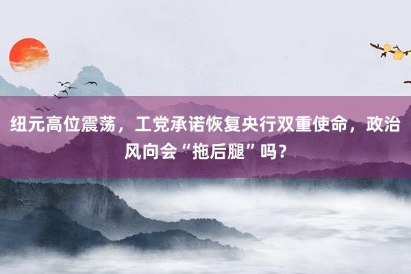 纽元高位震荡，工党承诺恢复央行双重使命，政治风向会“拖后腿”吗？