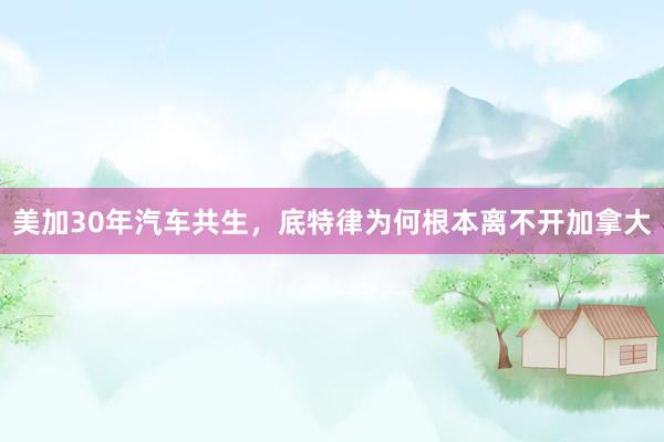 美加30年汽车共生，底特律为何根本离不开加拿大