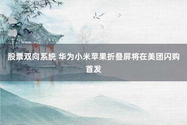 股票双向系统 华为小米苹果折叠屏将在美团闪购首发
