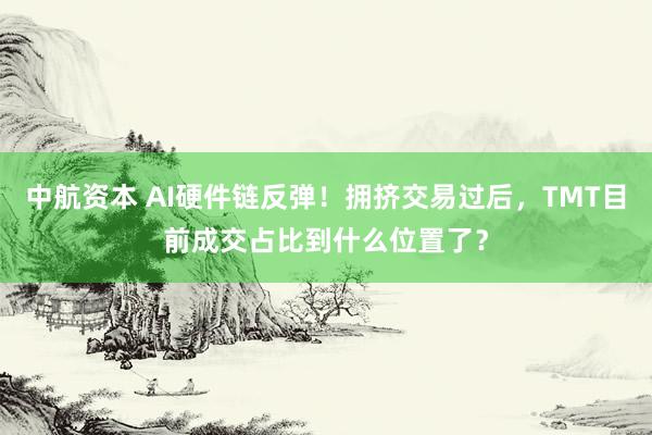 中航资本 AI硬件链反弹！拥挤交易过后，TMT目前成交占比到什么位置了？