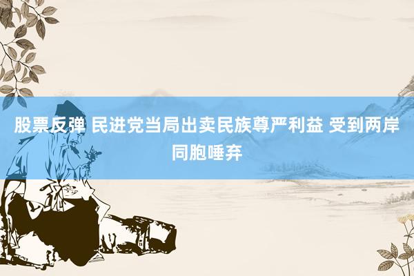 股票反弹 民进党当局出卖民族尊严利益 受到两岸同胞唾弃