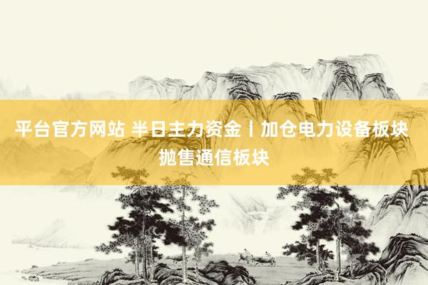 平台官方网站 半日主力资金丨加仓电力设备板块 抛售通信板块