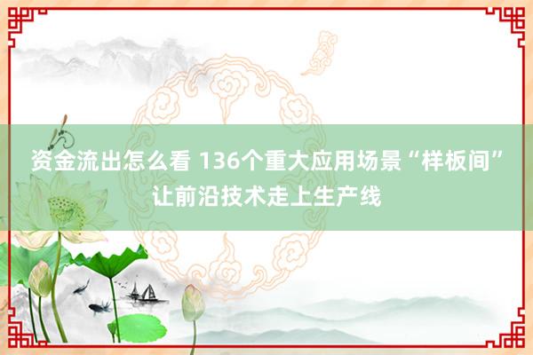 资金流出怎么看 136个重大应用场景“样板间”让前沿技术走上生产线